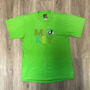 Vintage Mickey Unlimited T Shirt Women's Size Medium Disney Lime Green 90s